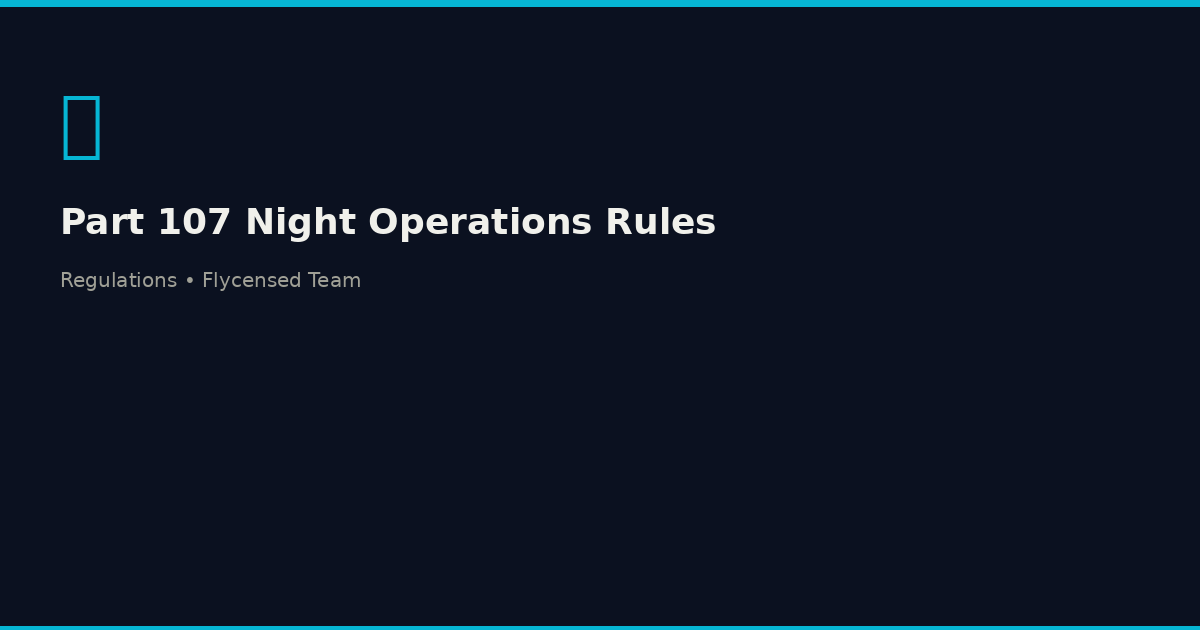 Part 107 Night Operations: Rules You Need to Know in 2026